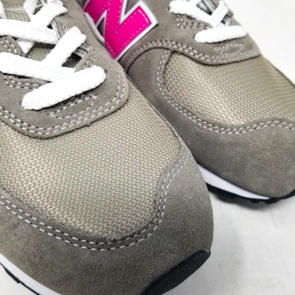 New Balance 574 Girls Running Sneaker Grey Pink - Picture 9 of 12